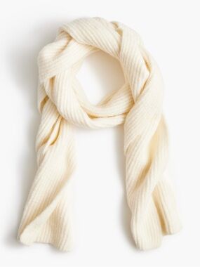 JCREW Ribbed Ivory scarf